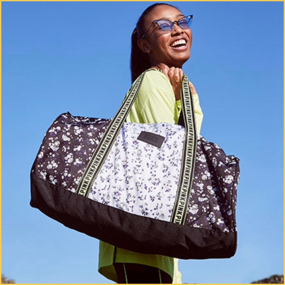COPY - VS PINK FLORAL CROSSBODY WEEKENDER DUFFLE BAG